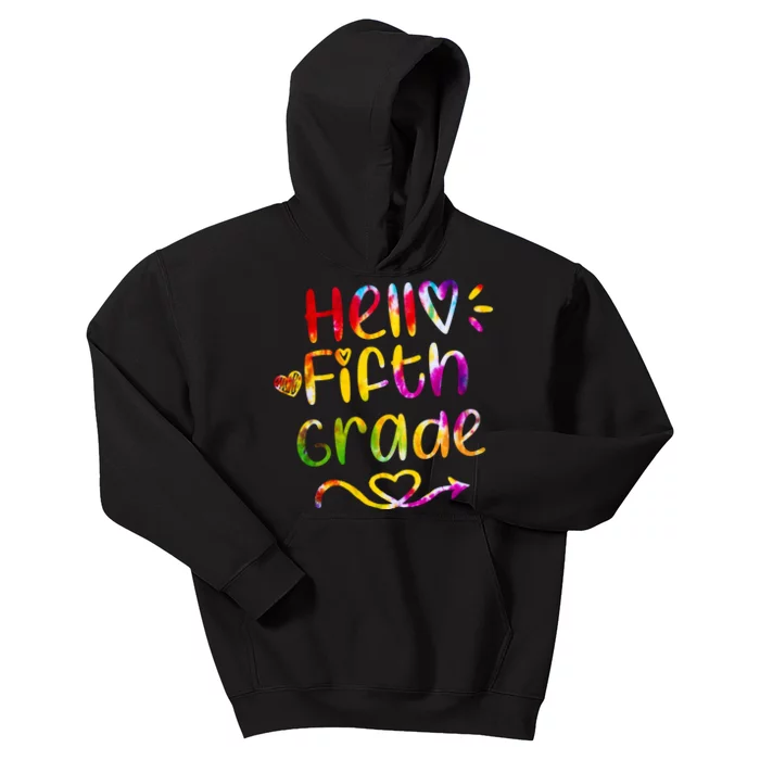 Colorful Hello Fifth Grade Kids Hoodie