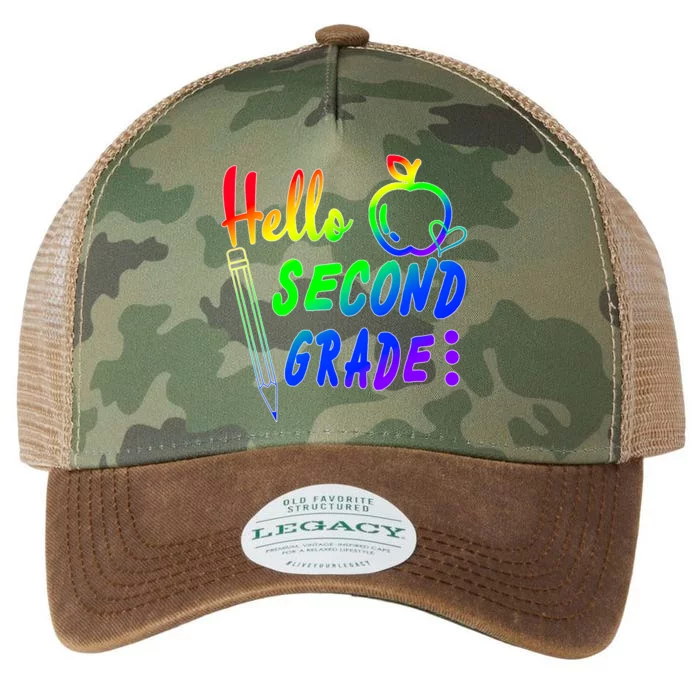 Colorful Hello Second Grade Legacy Tie Dye Trucker Hat