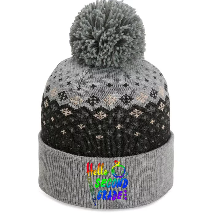 Colorful Hello Second Grade The Baniff Cuffed Pom Beanie