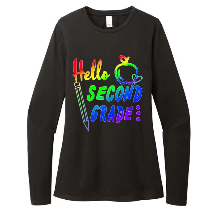 Colorful Hello Second Grade Womens CVC Long Sleeve Shirt