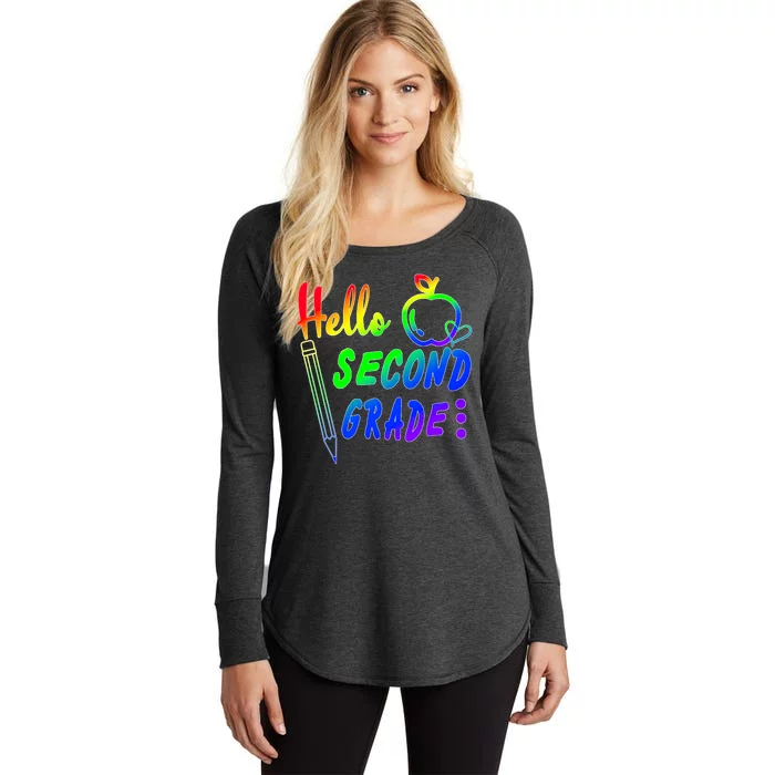 Colorful Hello Second Grade Women's Perfect Tri Tunic Long Sleeve Shirt