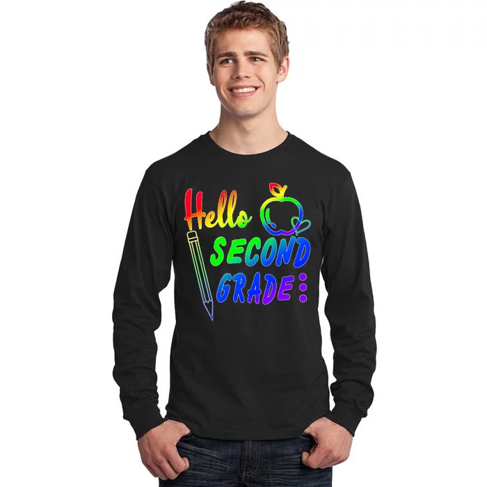 Colorful Hello Second Grade Tall Long Sleeve T-Shirt