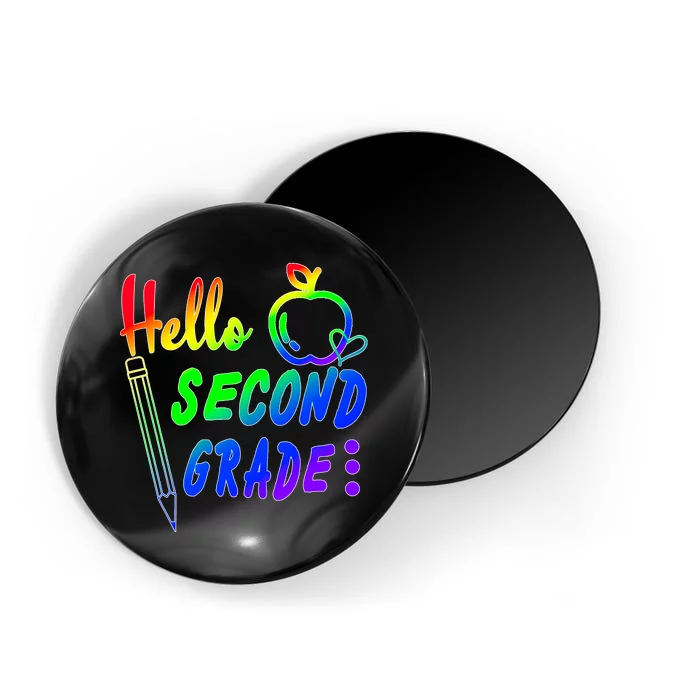 Colorful Hello Second Grade Magnet