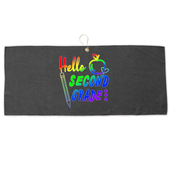 Colorful Hello Second Grade Large Microfiber Waffle Golf Towel