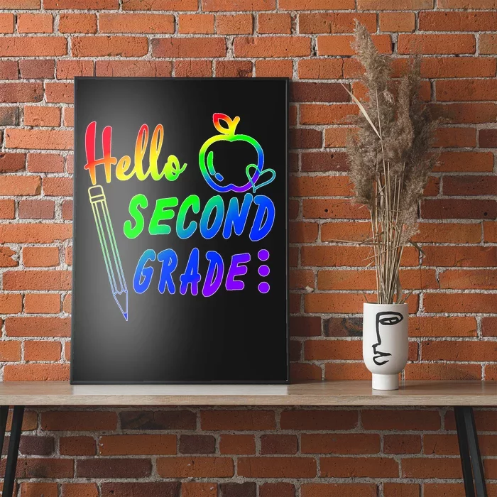 Colorful Hello Second Grade Poster