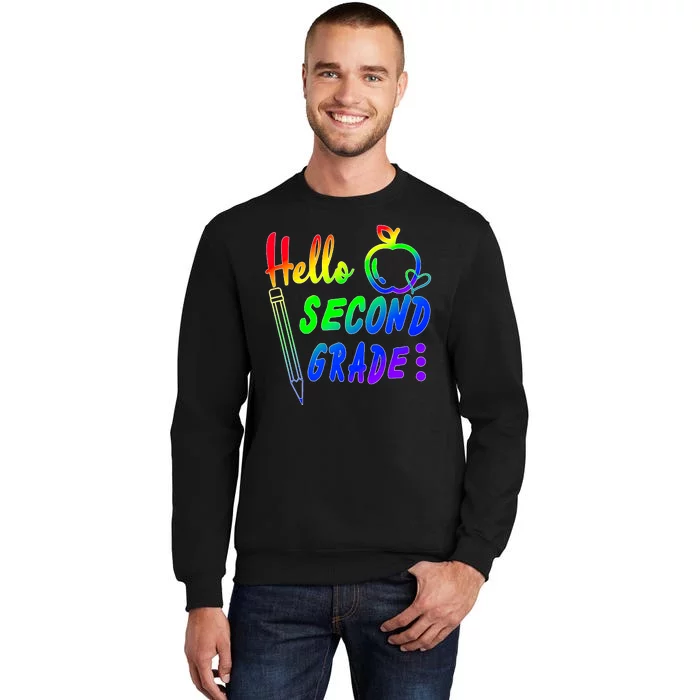 Colorful Hello Second Grade Tall Sweatshirt