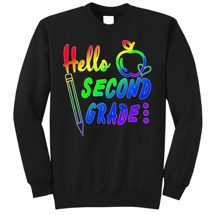 Colorful Hello Second Grade Tall Sweatshirt