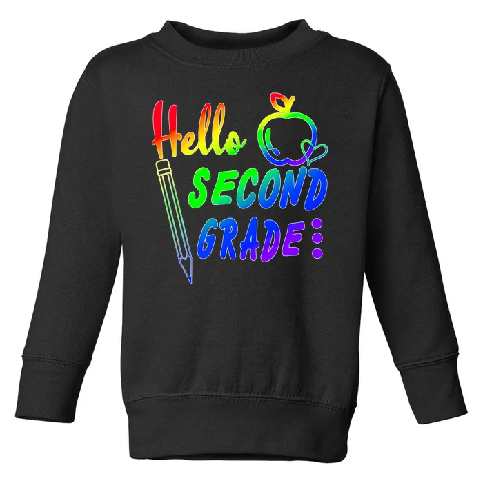 Colorful Hello Second Grade Toddler Sweatshirt