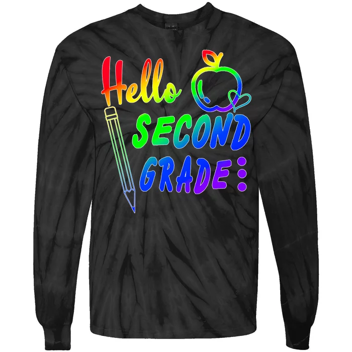 Colorful Hello Second Grade Tie-Dye Long Sleeve Shirt