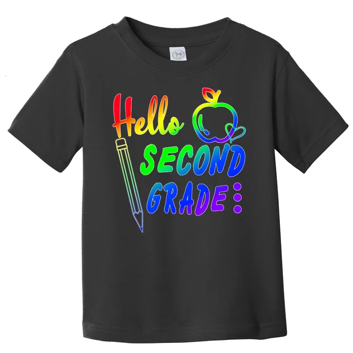 Colorful Hello Second Grade Toddler T-Shirt