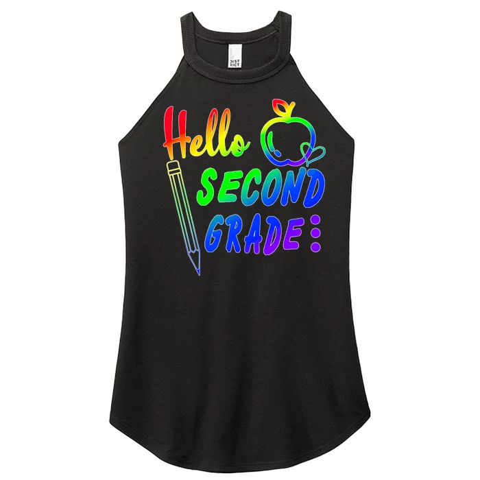 Colorful Hello Second Grade Women’s Perfect Tri Rocker Tank