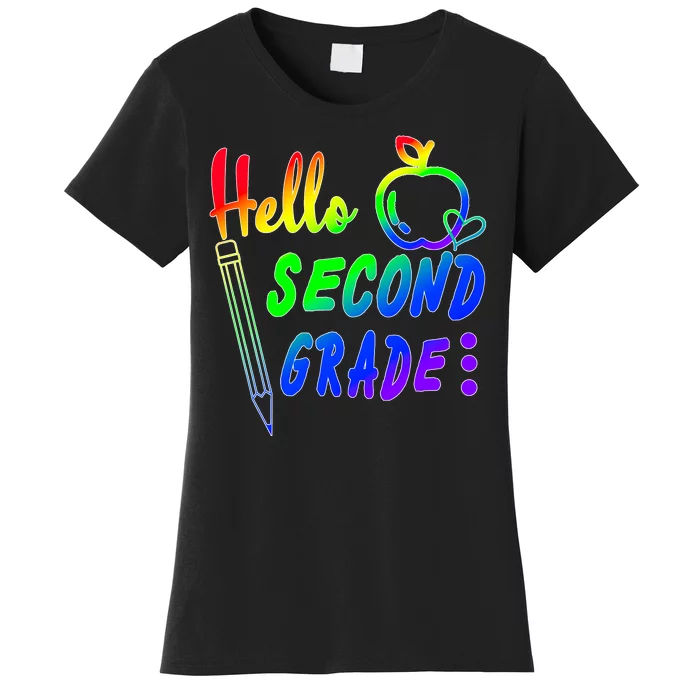 Colorful Hello Second Grade Women's T-Shirt