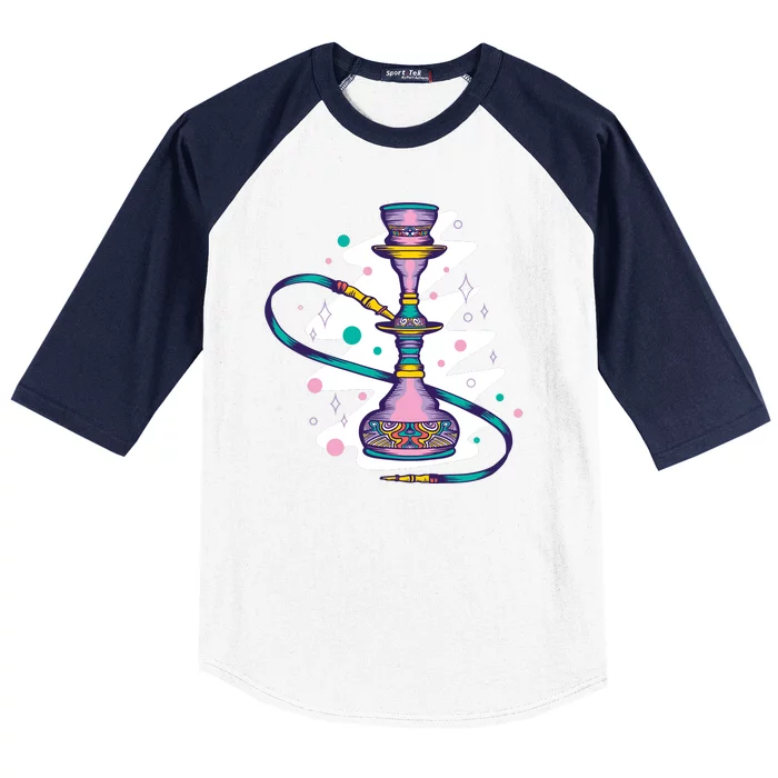 Colorful Hookah Baseball Sleeve Shirt