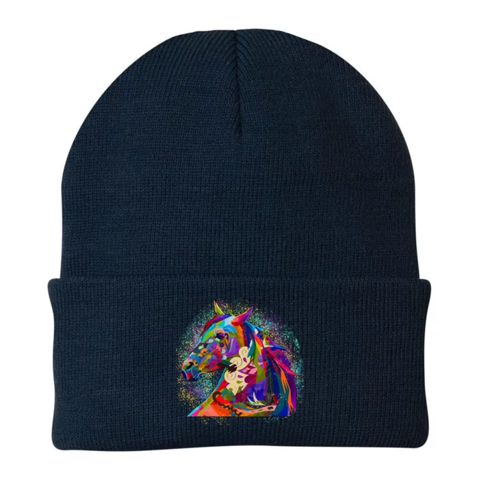 Colorful Horse Head Pattern Knit Cap Winter Beanie