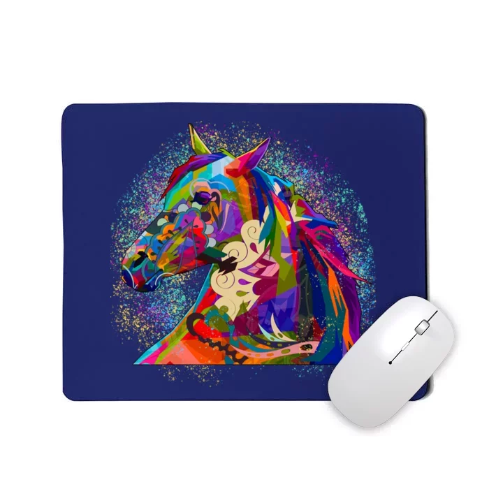 Colorful Horse Head Pattern Mousepad