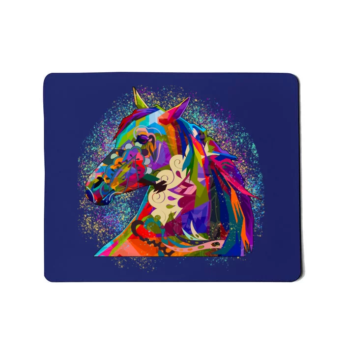 Colorful Horse Head Pattern Mousepad