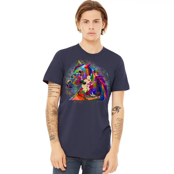 Colorful Horse Head Pattern Premium T-Shirt
