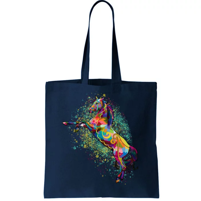 Colorful Horse Prancing Tote Bag