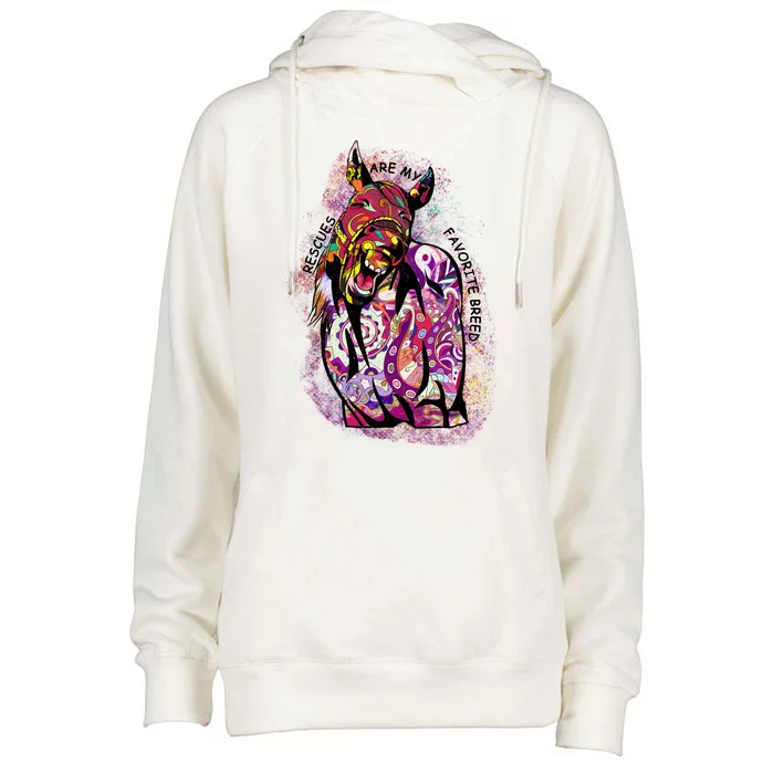 Colorful Horse Rescues Are My Favorite Breed Womens Funnel Neck Pullover Hood