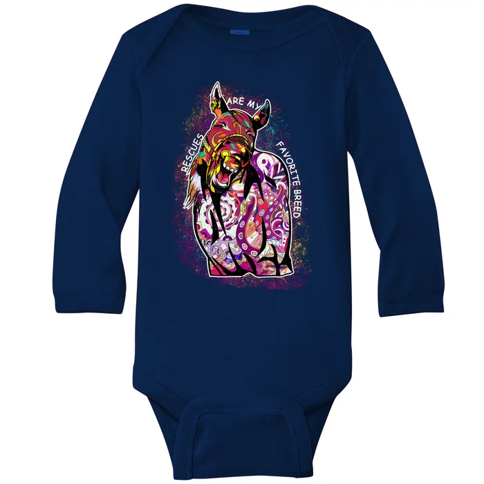 Colorful Horse Rescues Are My Favorite Breed Baby Long Sleeve Bodysuit