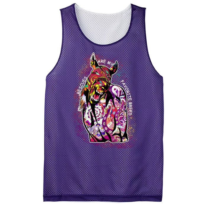 Colorful Horse Rescues Are My Favorite Breed Mesh Reversible Basketball Jersey Tank