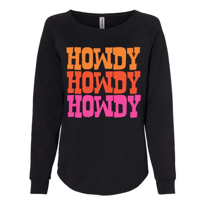 Colorful Howdy Retro Womens California Wash Sweatshirt