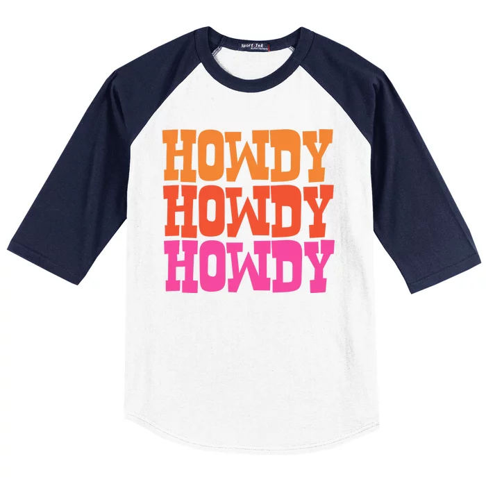 Colorful Howdy Retro Baseball Sleeve Shirt