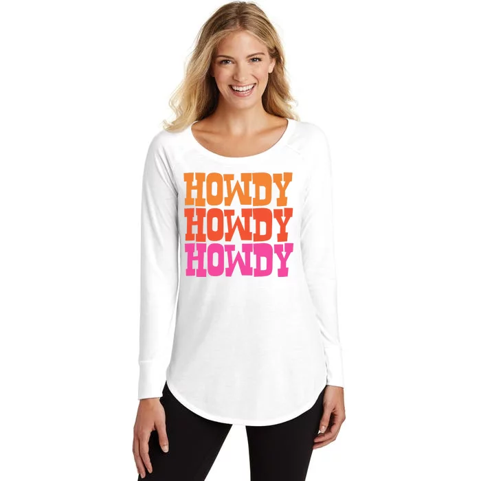 Colorful Howdy Retro Women's Perfect Tri Tunic Long Sleeve Shirt