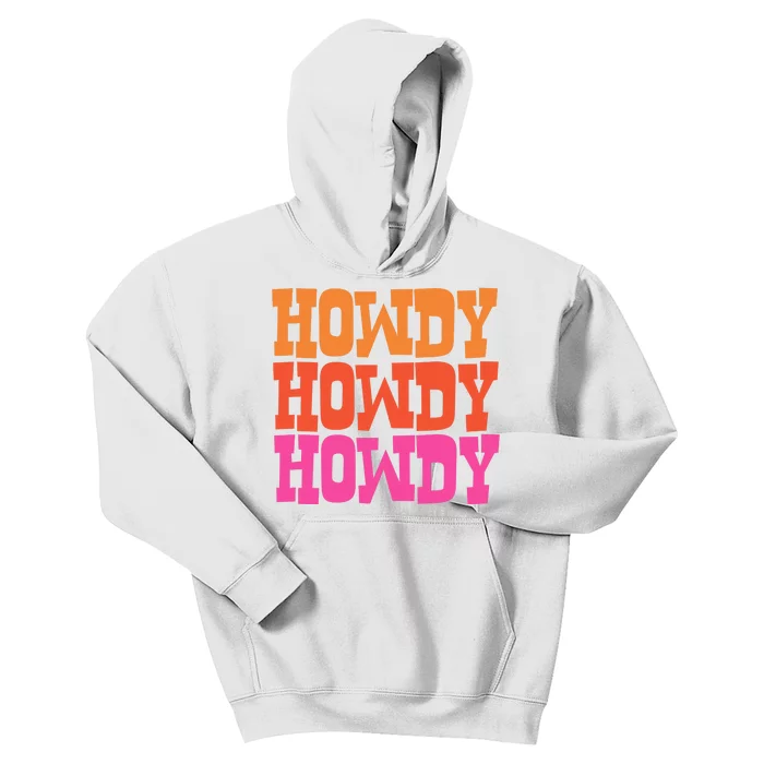 Colorful Howdy Retro Kids Hoodie