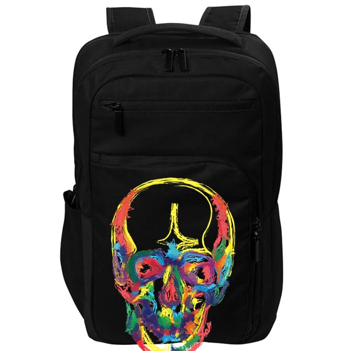 Colorful Human Splatter Skull Impact Tech Backpack