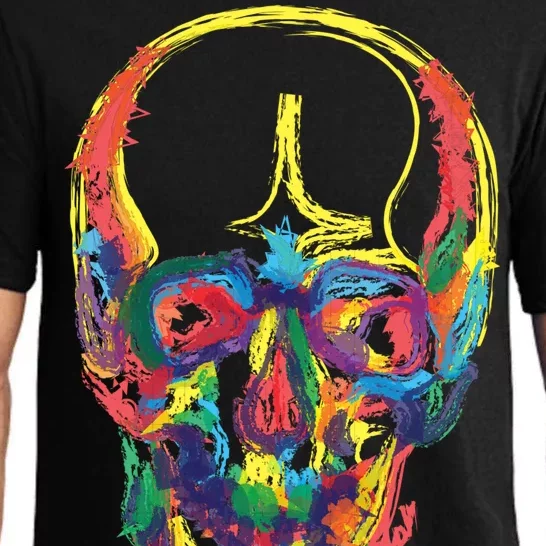 Colorful Human Splatter Skull Pajama Set