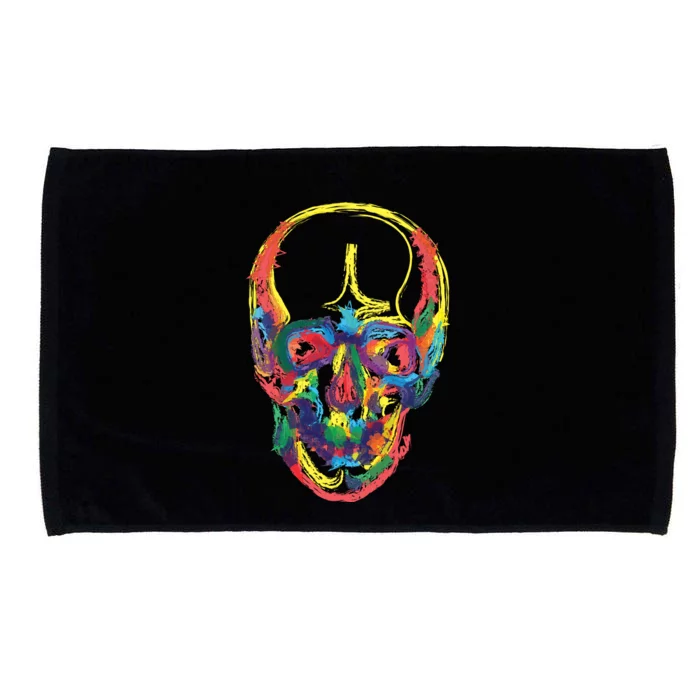 Colorful Human Splatter Skull Microfiber Hand Towel