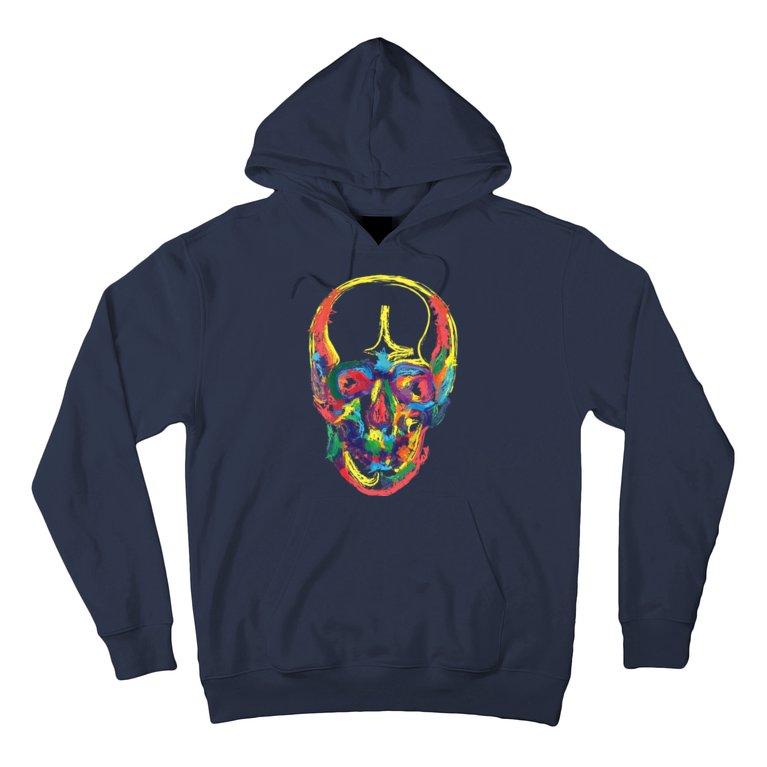 Colorful Human Splatter Skull Hoodie