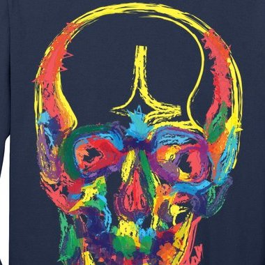 Colorful Human Splatter Skull Long Sleeve Shirt