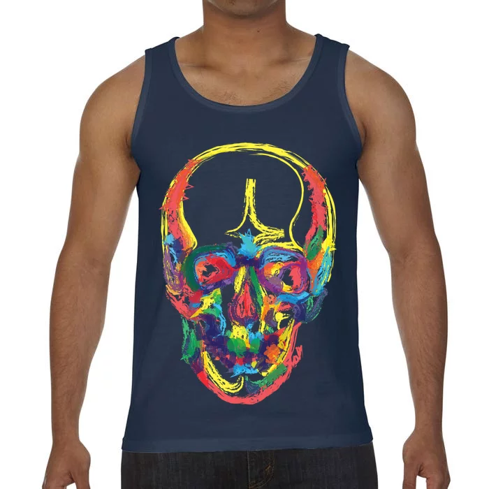 Colorful Human Splatter Skull Comfort Colors® Tank Top