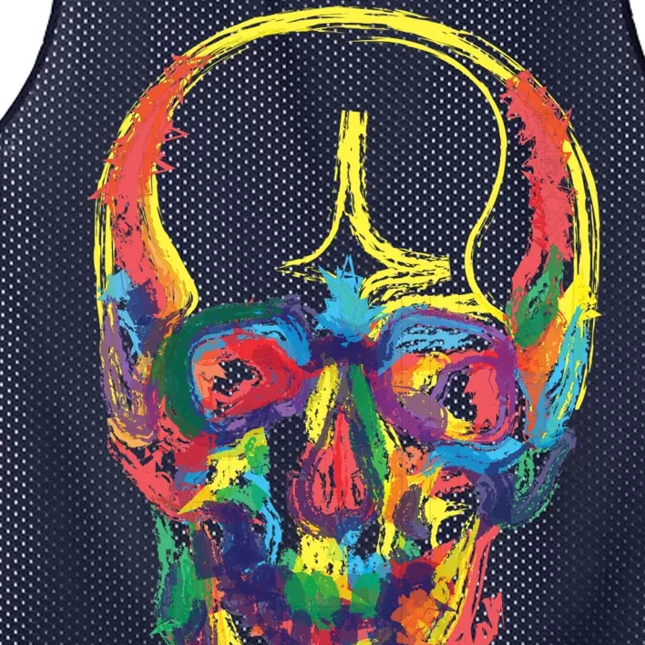 Colorful Human Splatter Skull Mesh Reversible Basketball Jersey Tank