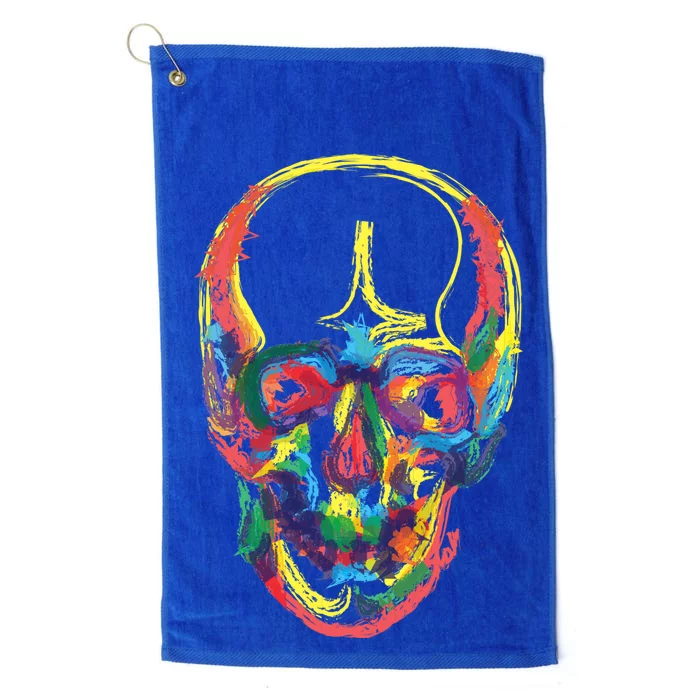 Colorful Human Splatter Skull Platinum Collection Golf Towel