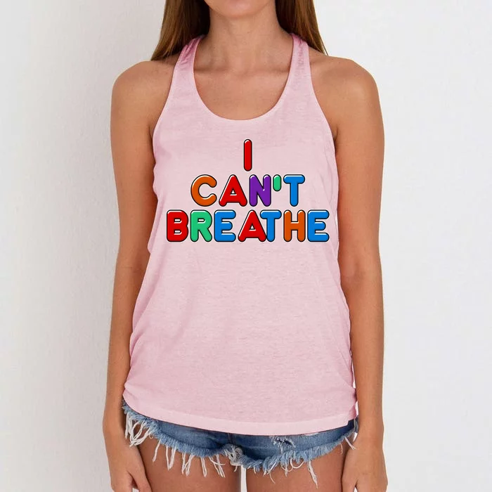 Colorful I Can't Breathe Protest Women's Knotted Racerback Tank