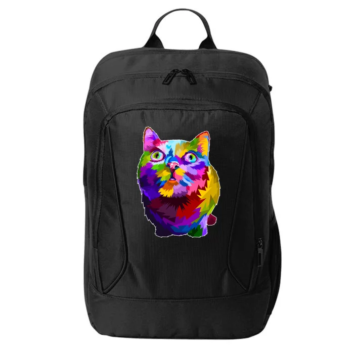 Colorful Kitten Nose Boop City Backpack