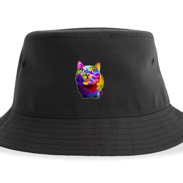 Colorful Kitten Nose Boop Sustainable Bucket Hat