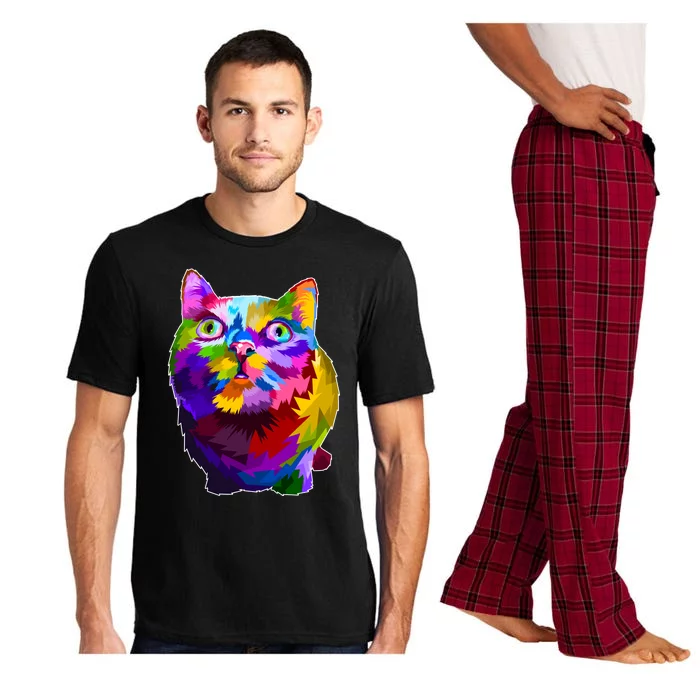 Colorful Kitten Nose Boop Pajama Set