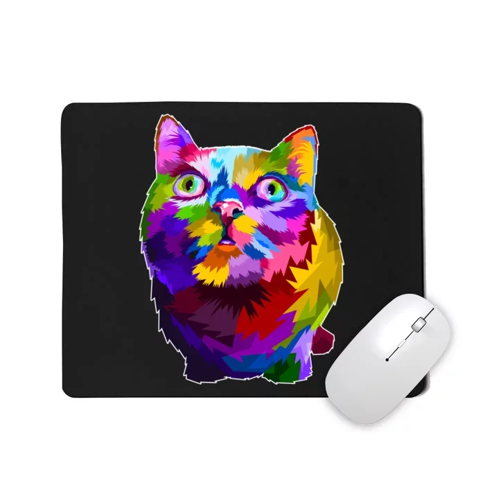 Colorful Kitten Nose Boop Mousepad