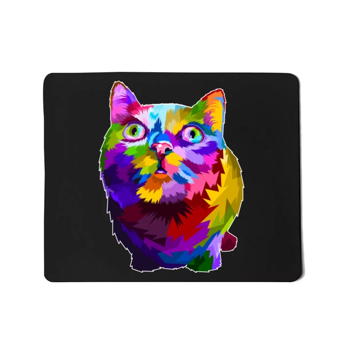 Colorful Kitten Nose Boop Mousepad