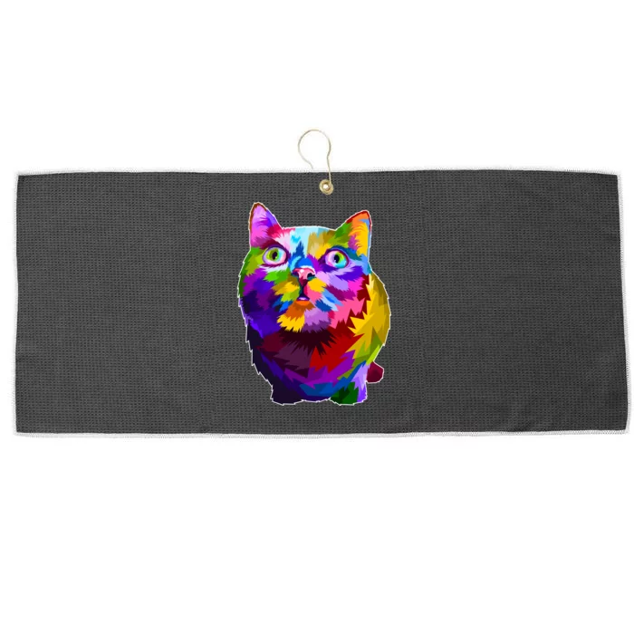 Colorful Kitten Nose Boop Large Microfiber Waffle Golf Towel