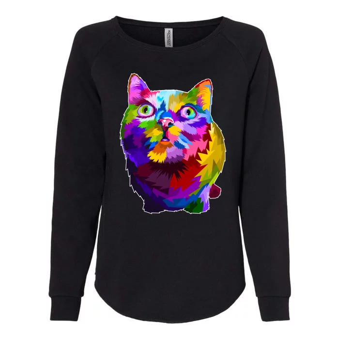 Colorful Kitten Nose Boop Womens California Wash Sweatshirt