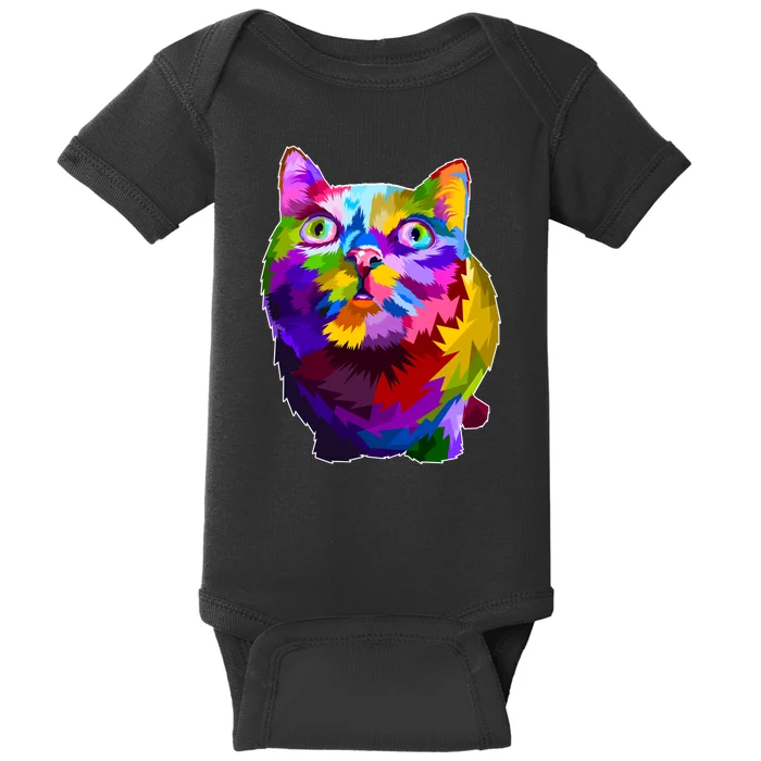 Colorful Kitten Nose Boop Baby Bodysuit