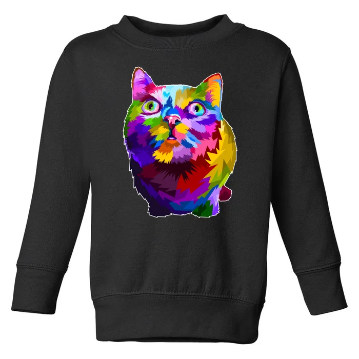 Colorful Kitten Nose Boop Toddler Sweatshirt