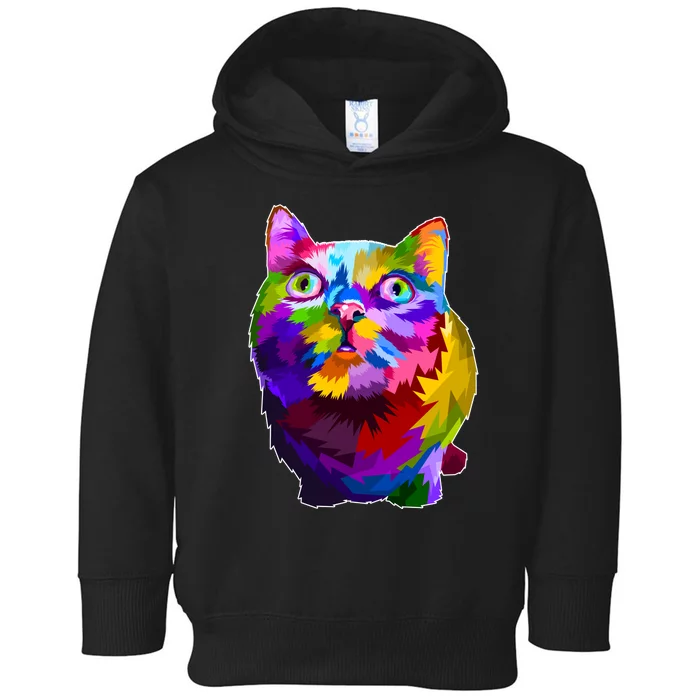 Colorful Kitten Nose Boop Toddler Hoodie