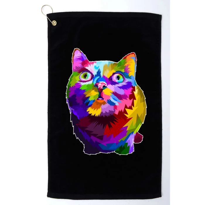 Colorful Kitten Nose Boop Platinum Collection Golf Towel