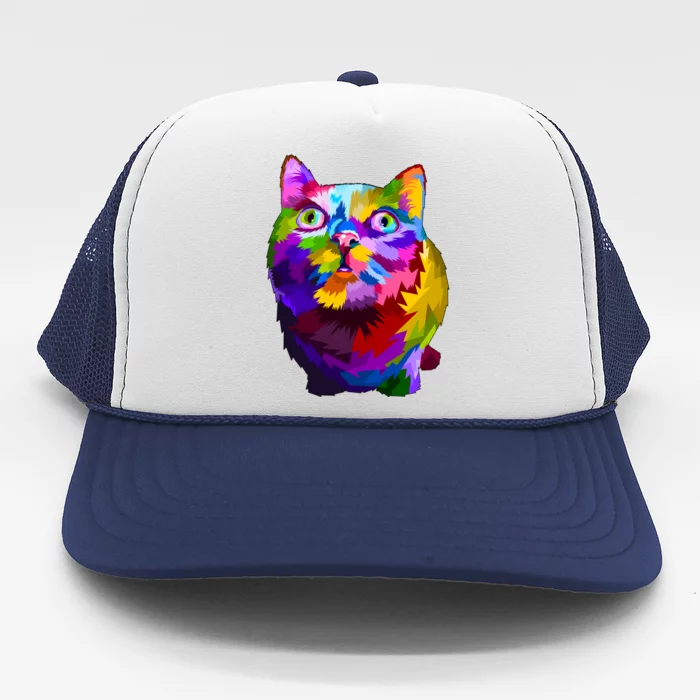 Colorful Kitten Nose Boop Trucker Hat